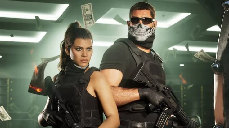 Imagen de referencia de dos personajes con equipo táctico